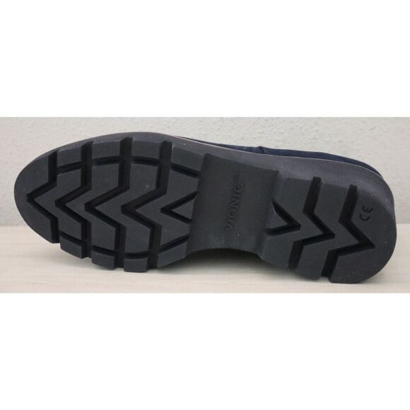 Vionic Women's Sz 7.5M Navy Blue Suede Willa Wedge Slip-On Loafers - Picture 10 of 12